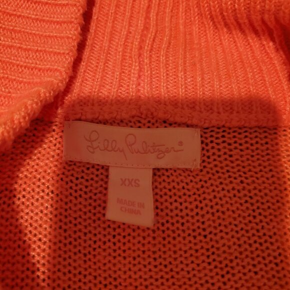 Lilly Pulitzer Amalie Open Cardigan Sweater Neon Pink XXS - Picture 2 of 6